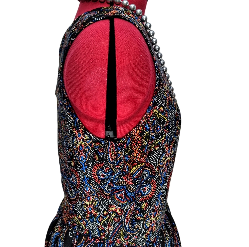 BeBop Black Paisley Boho Large Sleeveless Mini Dress - Picture 6 of 12